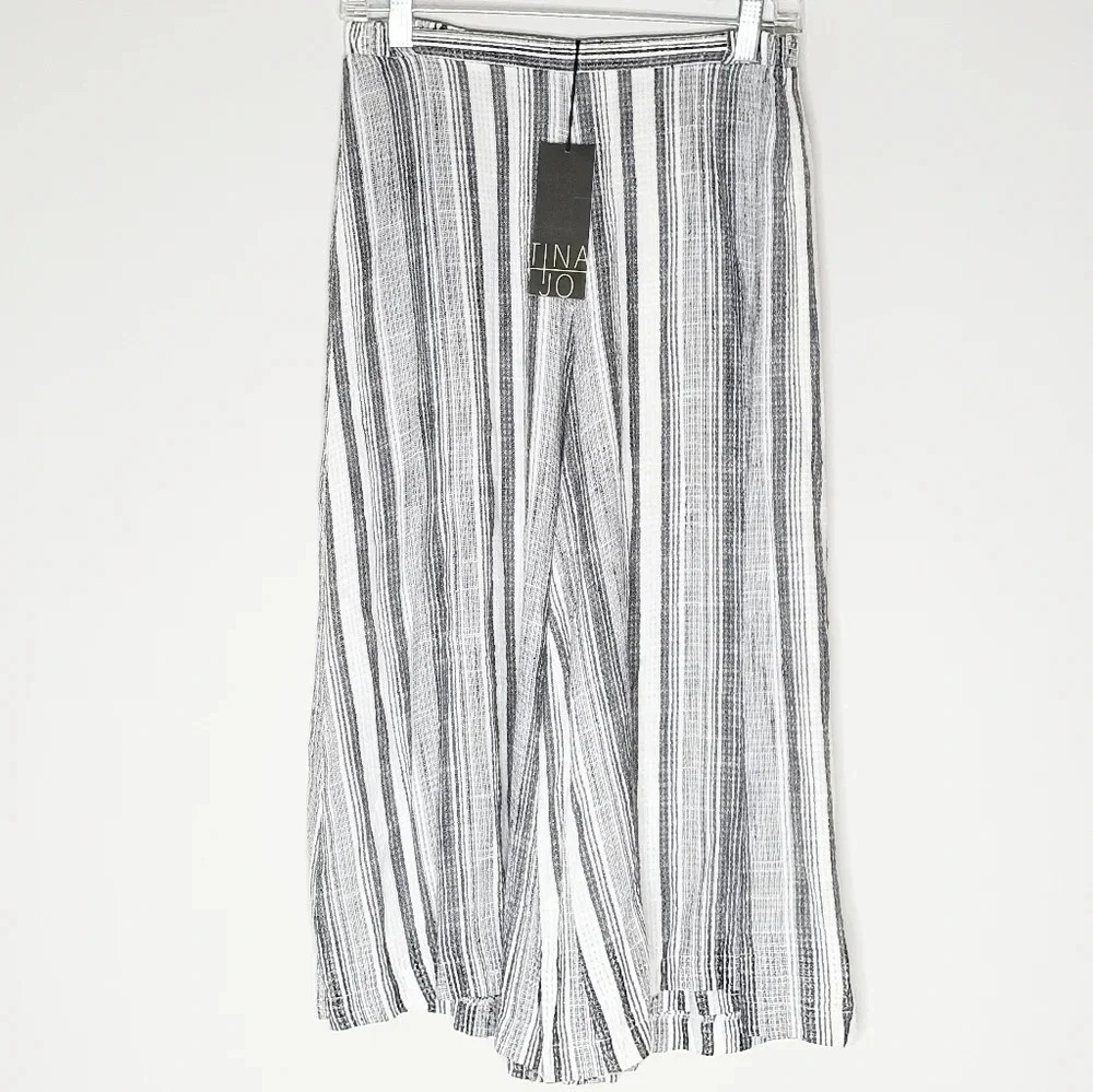 NWT Anthropologie Tina Jo Striped Gaucho Pants